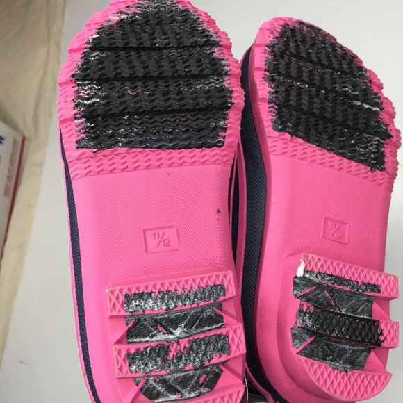 Lily & Dan girl's faux fur lined rain boots. NWT in navy and pink. - Picture 6 of 7